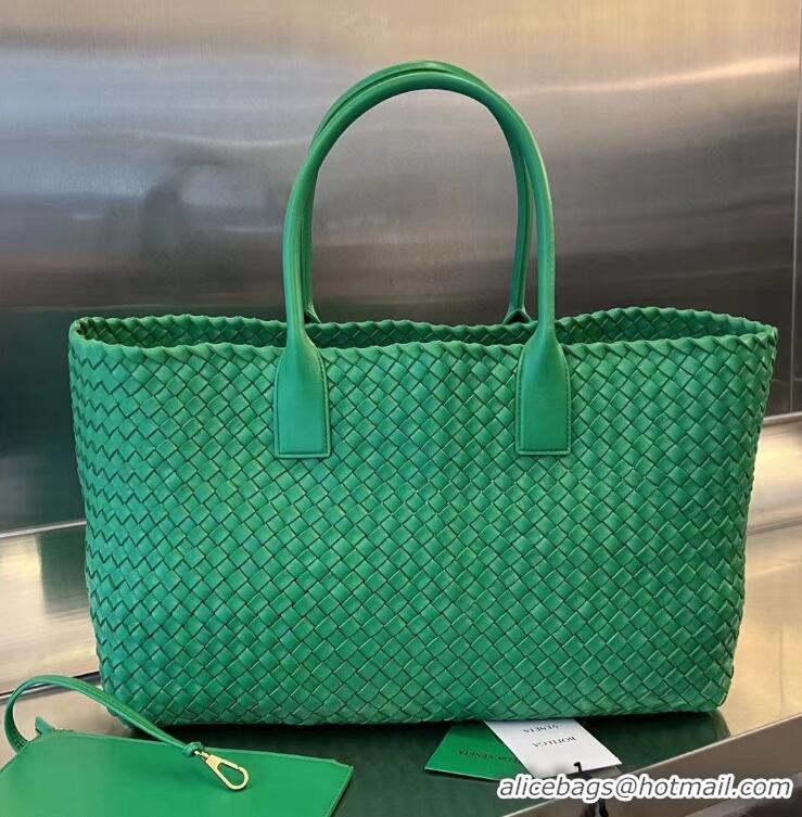 Grade Promotional Bottega Veneta Large intreccio leather tote bag 608811 Green