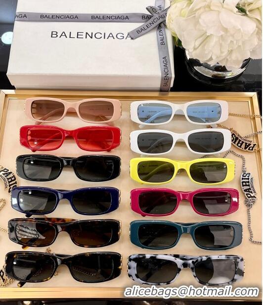 Famous Brand Balenciaga Sunglasses BB0096 Red 2023