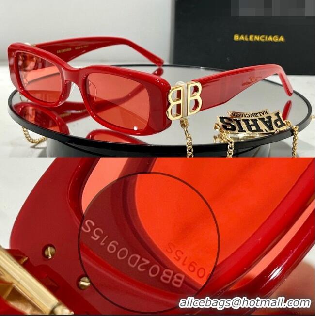 Famous Brand Balenciaga Sunglasses BB0096 Red 2023