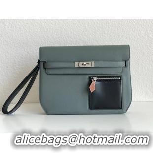 Top Design Hermes Kelly Epsom Leather Depeches Canonical HE8740 Dark Green