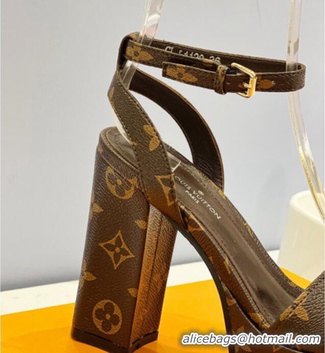 Best Grade Louis Vuitton Fame Heel Platform Sandal 11.5cm in Monogram Canvas 0329085