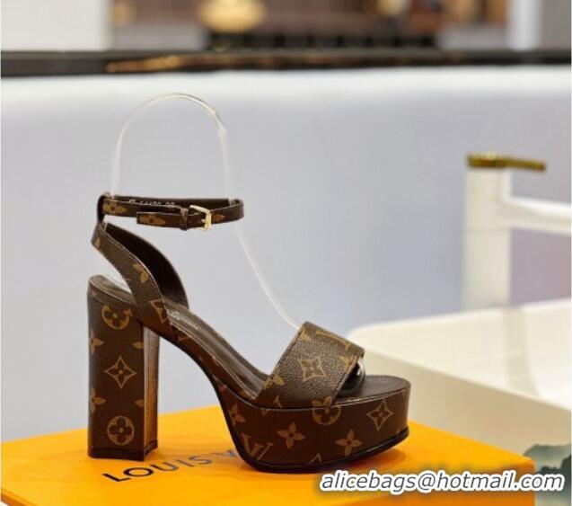 Best Grade Louis Vuitton Fame Heel Platform Sandal 11.5cm in Monogram Canvas 0329085