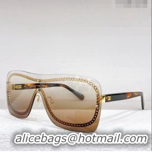 Luxurious Grade Chanel Chain Sunglasses 4243 Beige 2023