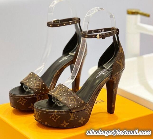 Purchase Louis Vuitton Afterglow Platform Sandal 11.5cm in Monogram Canvas with Studs 329092