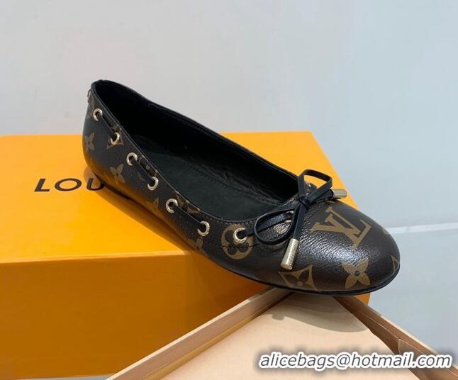 Top Grade Louis Vuitton Monogram Canvas Ballerinas with Bow 407123