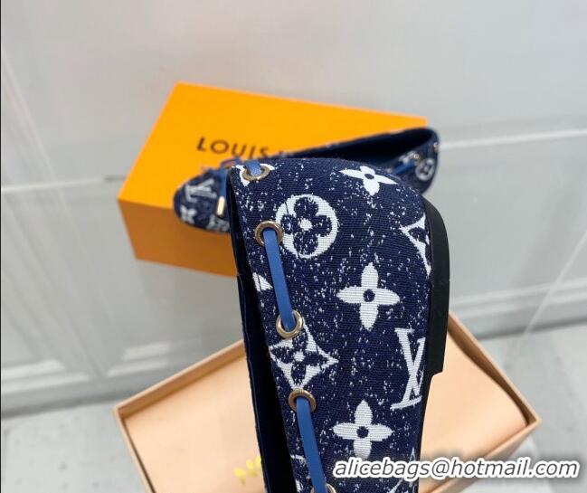 Most Popular Louis Vuitton Monogram Denim Ballerinas with Bow Dark Blue 407125