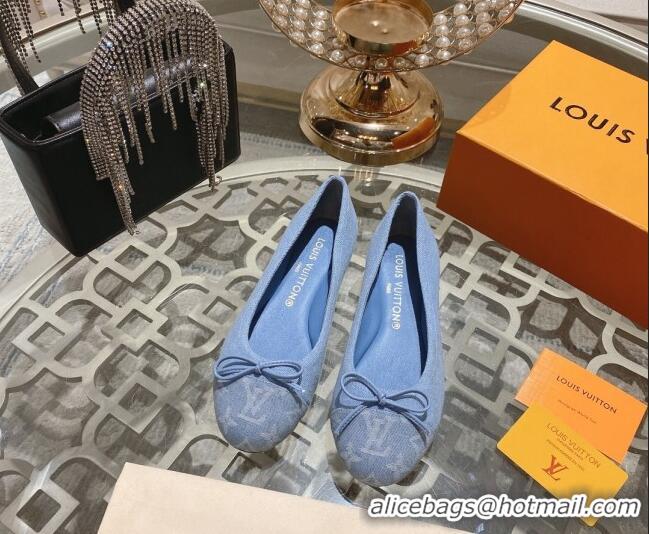 Sumptuous Louis Vuitton Popi Flat Ballerinas in Light Blue Denim 0407128