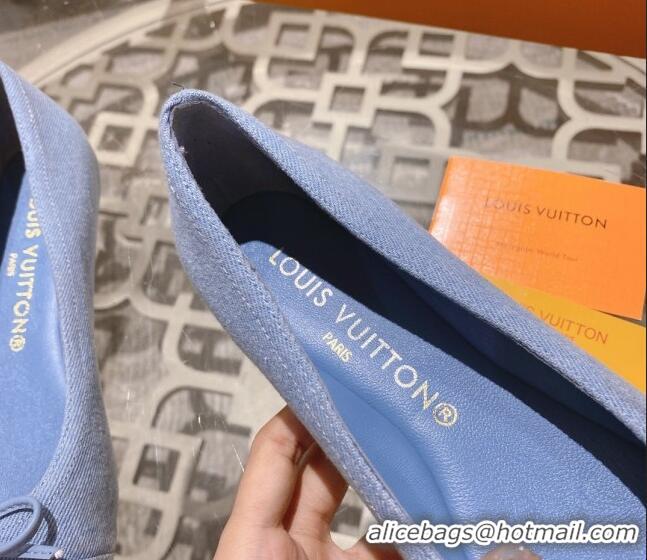 Sumptuous Louis Vuitton Popi Flat Ballerinas in Light Blue Denim 0407128