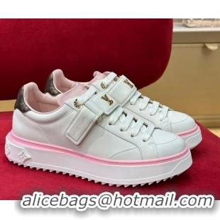 Sophisticated Louis Vuitton Time Out Sneakers with LV Velcro Strap Light Pink 407131