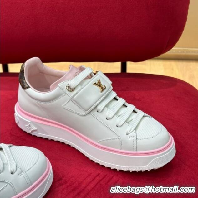 Sophisticated Louis Vuitton Time Out Sneakers with LV Velcro Strap Light Pink 407131