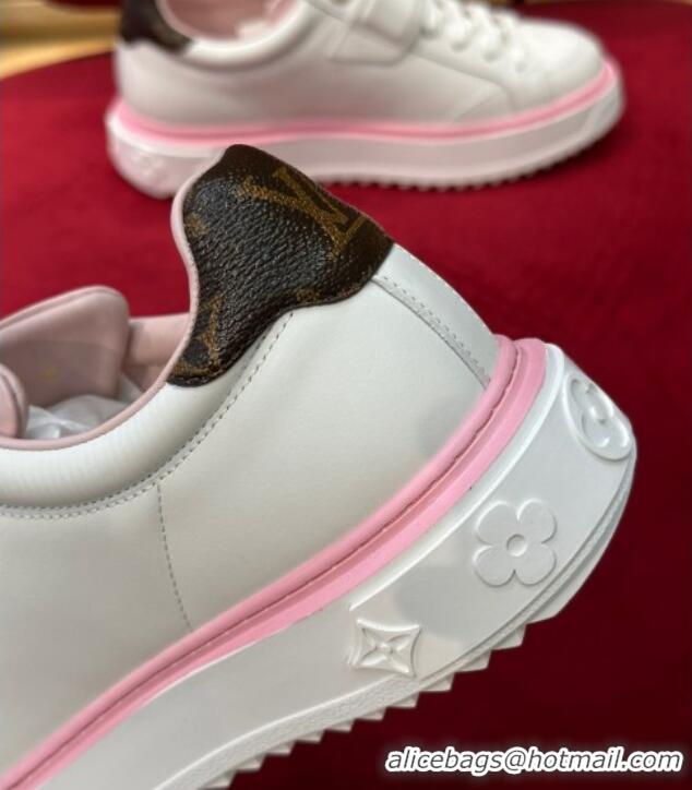 Sophisticated Louis Vuitton Time Out Sneakers with LV Velcro Strap Light Pink 407131