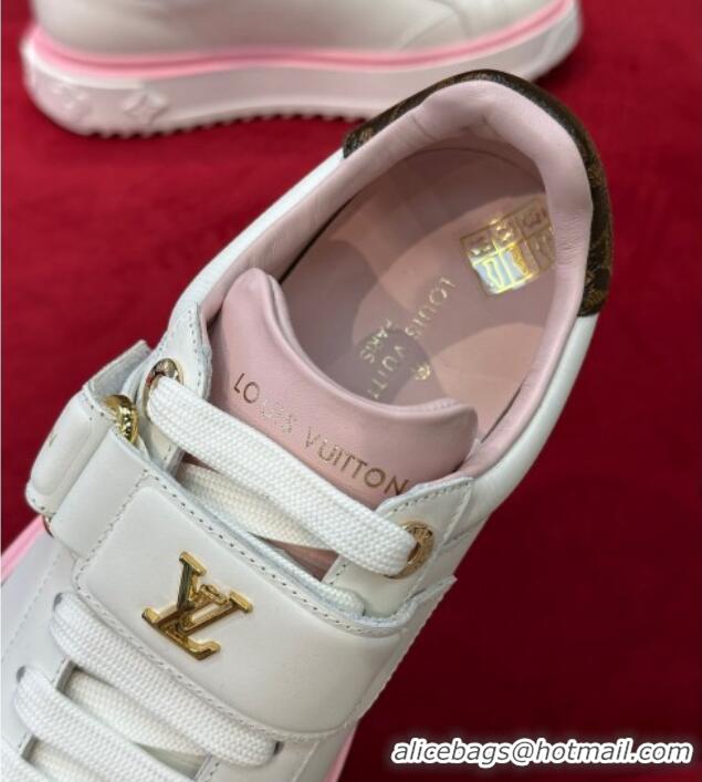 Sophisticated Louis Vuitton Time Out Sneakers with LV Velcro Strap Light Pink 407131