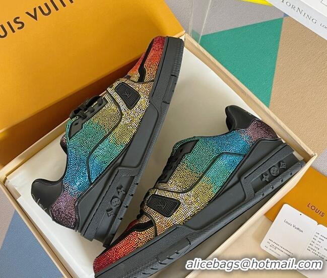 Good Quality Louis Vuitton LV Trainer Sneakers with Allover Crystals Multicolor 0412002