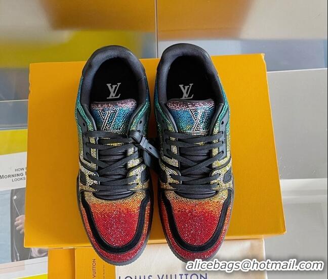 Good Quality Louis Vuitton LV Trainer Sneakers with Allover Crystals Multicolor 0412002