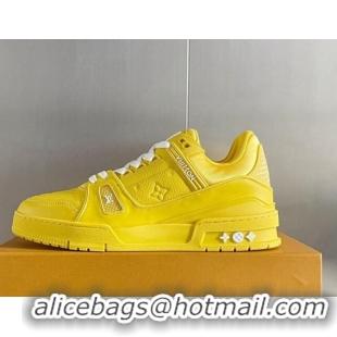 Best Grade Louis Vuitton LV Trainer Sneakers in Monogram Leather Yellow 1AAREY 0412011