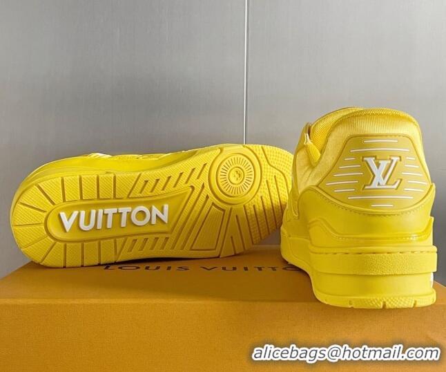 Best Grade Louis Vuitton LV Trainer Sneakers in Monogram Leather Yellow 1AAREY 0412011