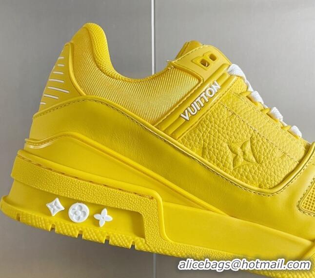 Best Grade Louis Vuitton LV Trainer Sneakers in Monogram Leather Yellow 1AAREY 0412011