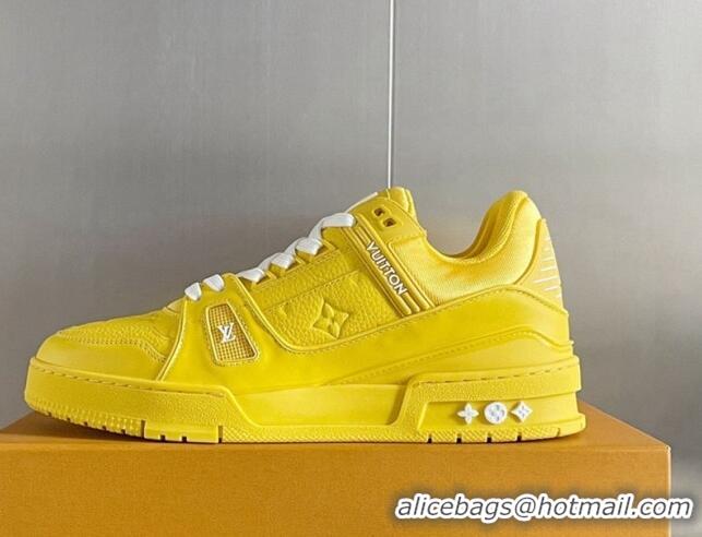 Best Grade Louis Vuitton LV Trainer Sneakers in Monogram Leather Yellow 1AAREY 0412011