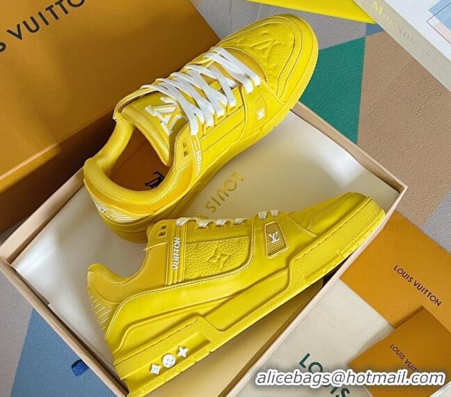 Best Grade Louis Vuitton LV Trainer Sneakers in Monogram Leather Yellow 1AAREY 0412011