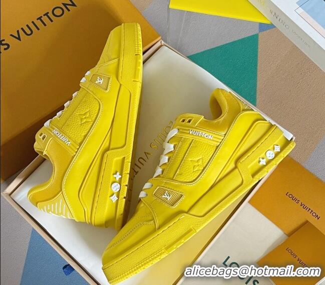 Best Grade Louis Vuitton LV Trainer Sneakers in Monogram Leather Yellow 1AAREY 0412011