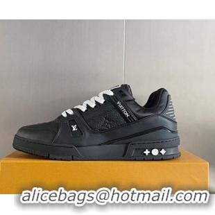 Popular Style Louis Vuitton LV Trainer Sneakers in Monogram Leather Black/White 412013