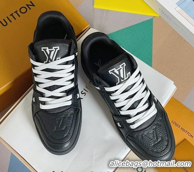 Popular Style Louis Vuitton LV Trainer Sneakers in Monogram Leather Black/White 412013