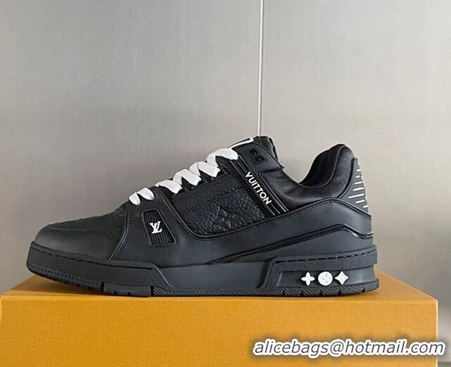 Popular Style Louis Vuitton LV Trainer Sneakers in Monogram Leather Black/White 412013