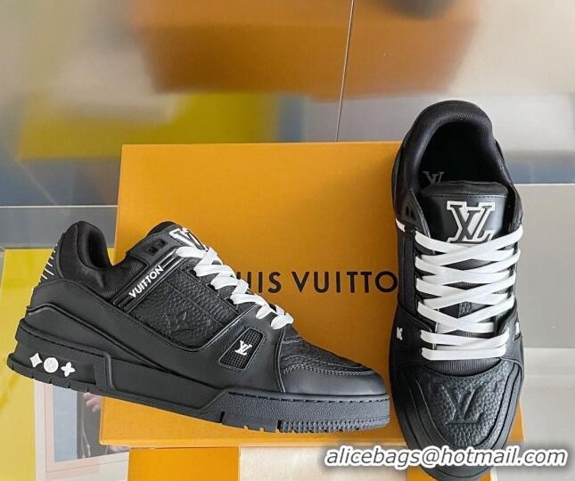 Popular Style Louis Vuitton LV Trainer Sneakers in Monogram Leather Black/White 412013