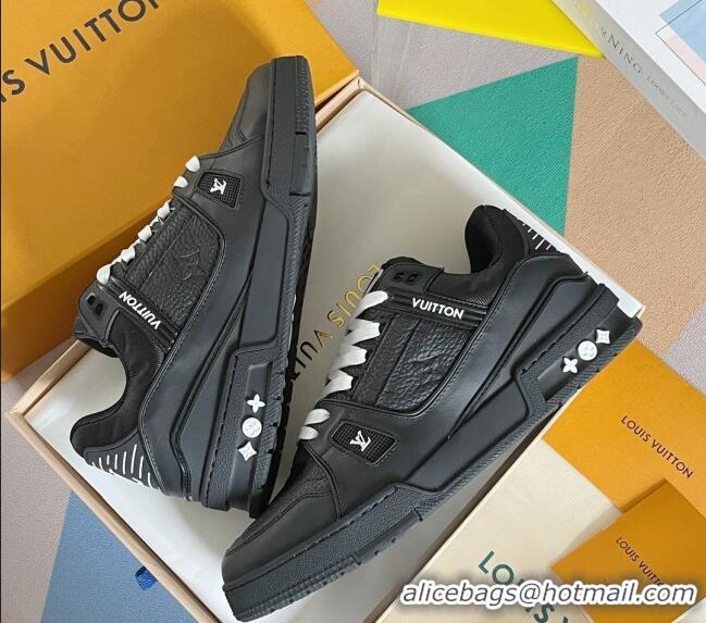 Popular Style Louis Vuitton LV Trainer Sneakers in Monogram Leather Black/White 412013