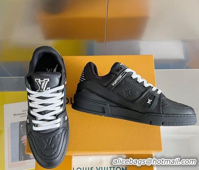 Popular Style Louis Vuitton LV Trainer Sneakers in Monogram Leather Black/White 412013