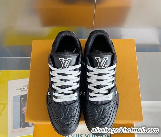 Popular Style Louis Vuitton LV Trainer Sneakers in Monogram Leather Black/White 412013