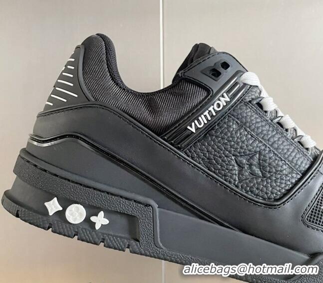 Popular Style Louis Vuitton LV Trainer Sneakers in Monogram Leather Black/White 412013