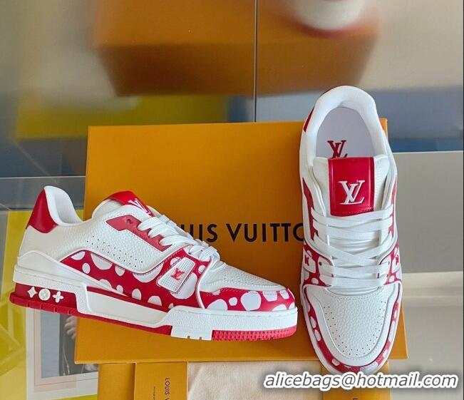 Good Taste Louis Vuitton LV x YK Trainer Sneakers with Infinity Dots Red 0412016