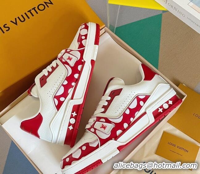 Good Taste Louis Vuitton LV x YK Trainer Sneakers with Infinity Dots Red 0412016