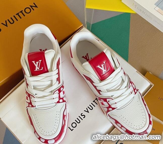 Good Taste Louis Vuitton LV x YK Trainer Sneakers with Infinity Dots Red 0412016