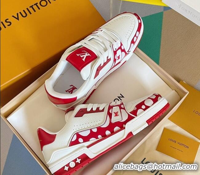 Good Taste Louis Vuitton LV x YK Trainer Sneakers with Infinity Dots Red 0412016