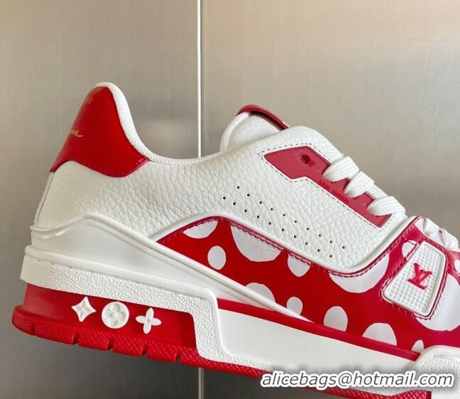 Good Taste Louis Vuitton LV x YK Trainer Sneakers with Infinity Dots Red 0412016