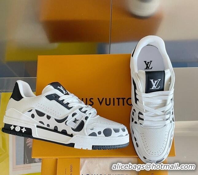 Unique Style Louis Vuitton LV x YK Trainer Sneakers with Infinity Dots Black 412018