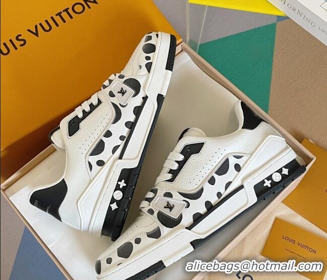 Unique Style Louis Vuitton LV x YK Trainer Sneakers with Infinity Dots Black 412018