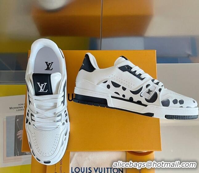 Unique Style Louis Vuitton LV x YK Trainer Sneakers with Infinity Dots Black 412018