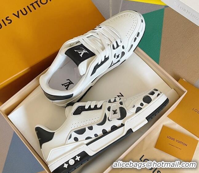 Unique Style Louis Vuitton LV x YK Trainer Sneakers with Infinity Dots Black 412018