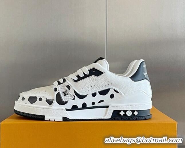 Unique Style Louis Vuitton LV x YK Trainer Sneakers with Infinity Dots Black 412018