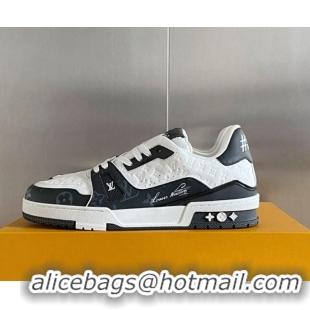 Perfect Louis Vuitton LV Trainer Sneakers in Mini Monogram Leather Black/White 0412025