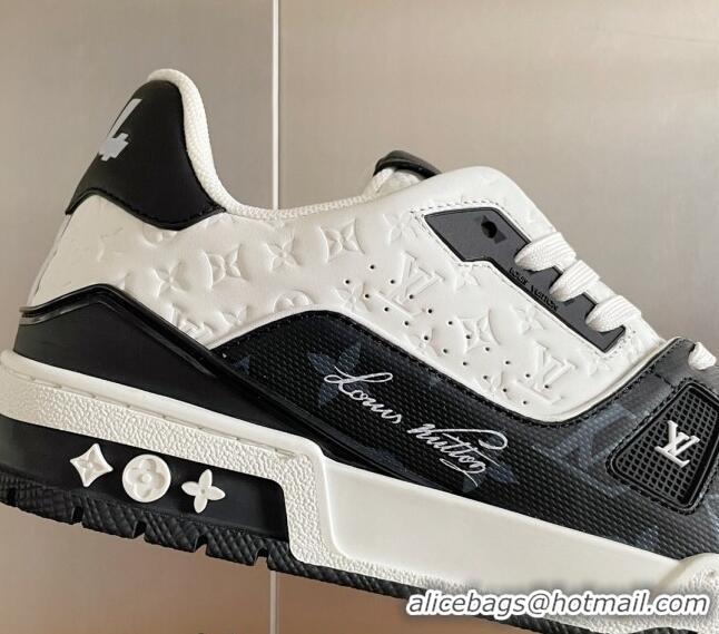 Perfect Louis Vuitton LV Trainer Sneakers in Mini Monogram Leather Black/White 0412025