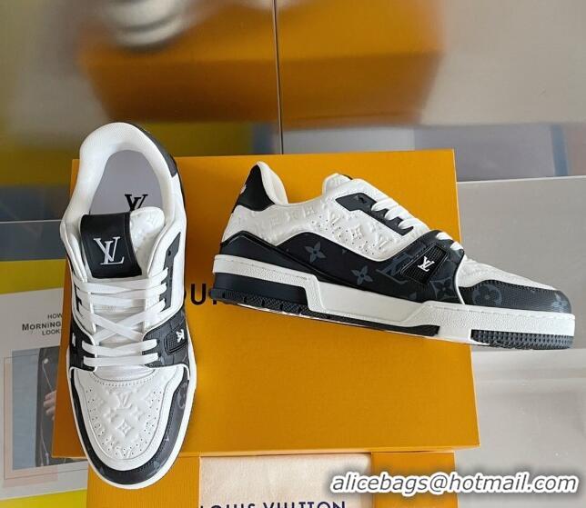 Perfect Louis Vuitton LV Trainer Sneakers in Mini Monogram Leather Black/White 0412025