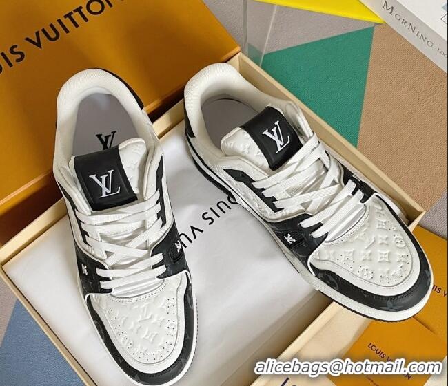 Perfect Louis Vuitton LV Trainer Sneakers in Mini Monogram Leather Black/White 0412025