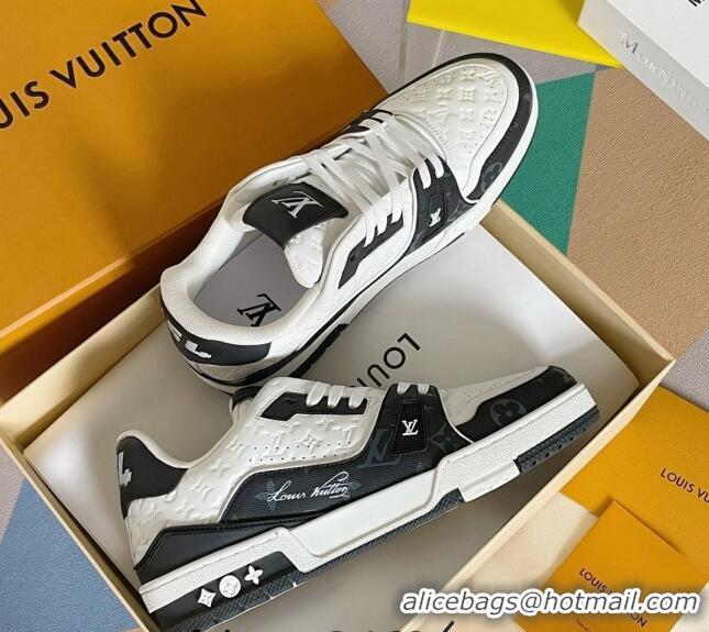 Perfect Louis Vuitton LV Trainer Sneakers in Mini Monogram Leather Black/White 0412025