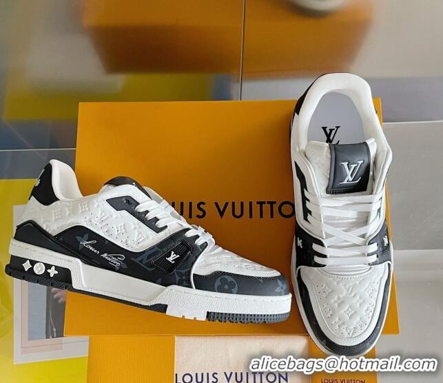 Perfect Louis Vuitton LV Trainer Sneakers in Mini Monogram Leather Black/White 0412025