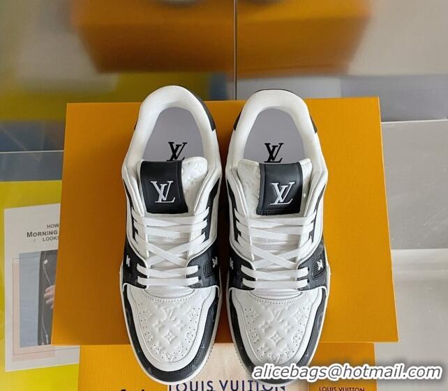 Perfect Louis Vuitton LV Trainer Sneakers in Mini Monogram Leather Black/White 0412025