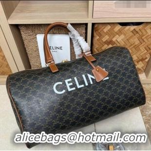 Trendy Design Celine Luggage Travel Bag in Triomphe Canvas and Calfskin C31764 Brown 2023